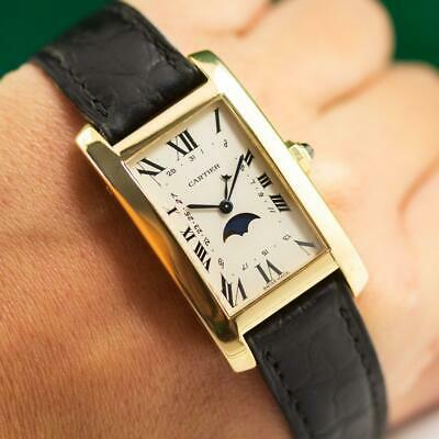 MID SIZE CARTIER TANK AMERICAINE MOONPHASE 819908 18K SOLID GOLD