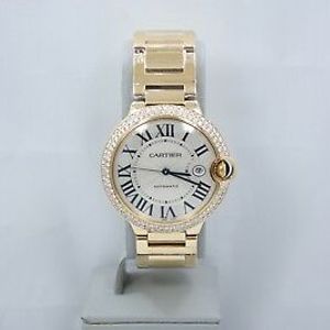 Cartier Ballon Bleu 42 Yellow Gold Automatic Mens Watch W69005Z2