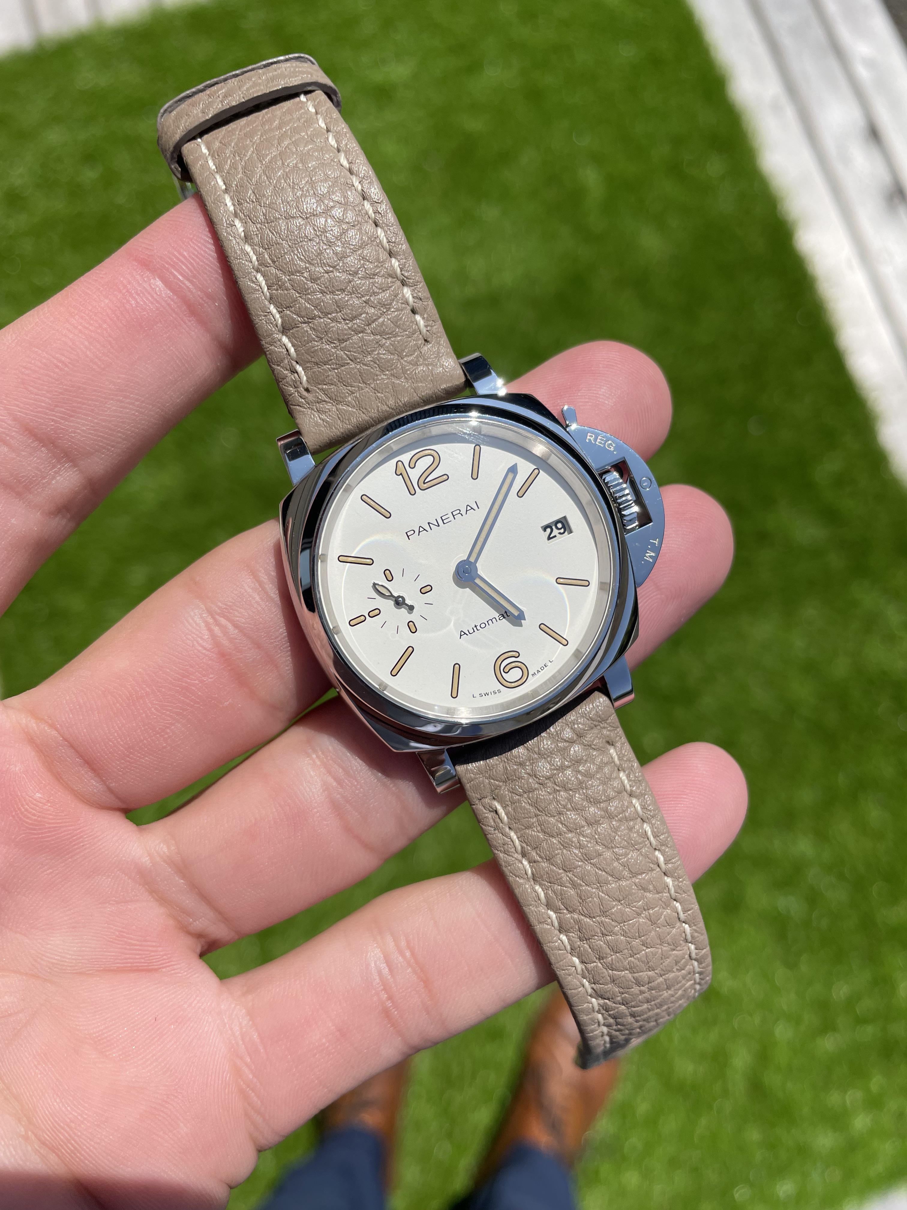 WTS 2021 Panerai Luminor Due 38mm White Dial PAM01043 Full Set