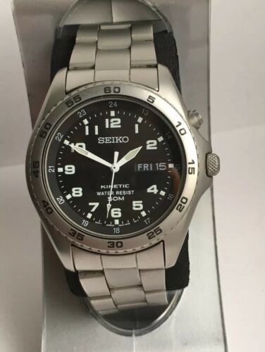 RARE SEIKO KINETIC GENTS WRISTWATCH MILITARY STYLE