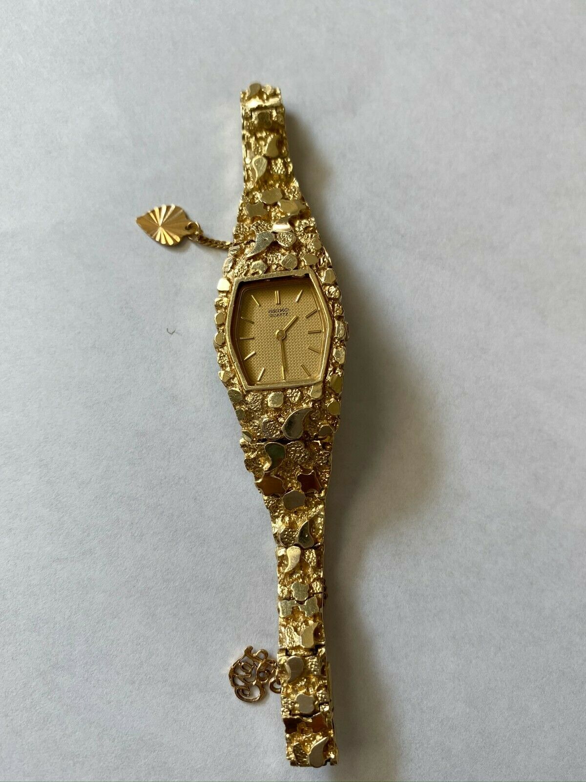 Seiko 14k discount gold nugget watch