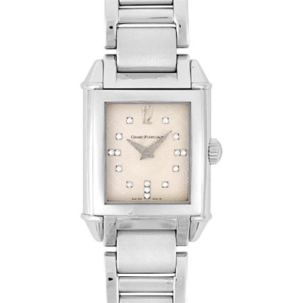 Girard Perregaux GIRARD PERREGAUX vintage 1945 diamond index SS ladies ...