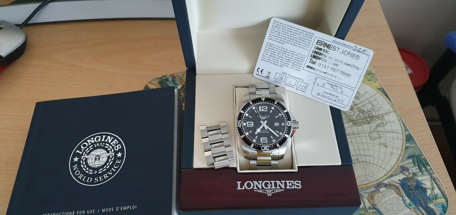 Longines Hydroconquest 44mm Automatic Black Dial 7 months old