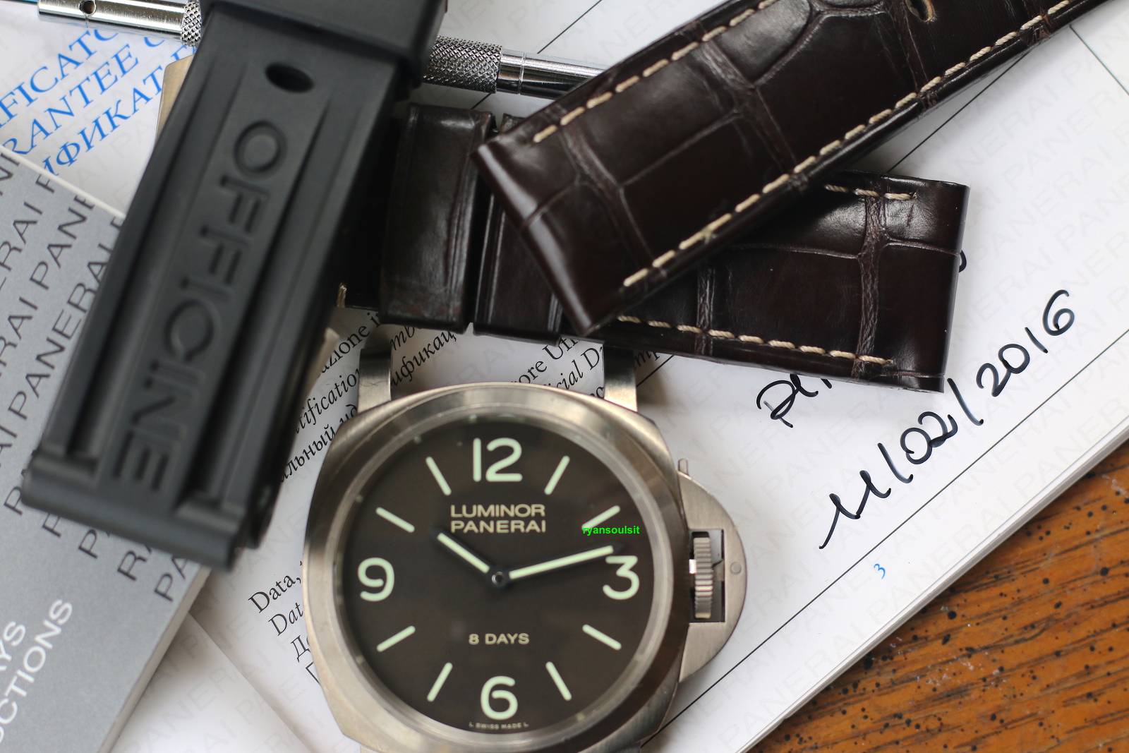 FS 2016 Panerai Luminor 44mm Titanium 8 Days Pam 562 with Service