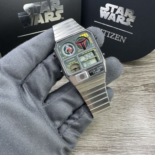 NEW✓ Citizen Star Wars Boba Fett ANA-DIGI TEMP Quartz Watch