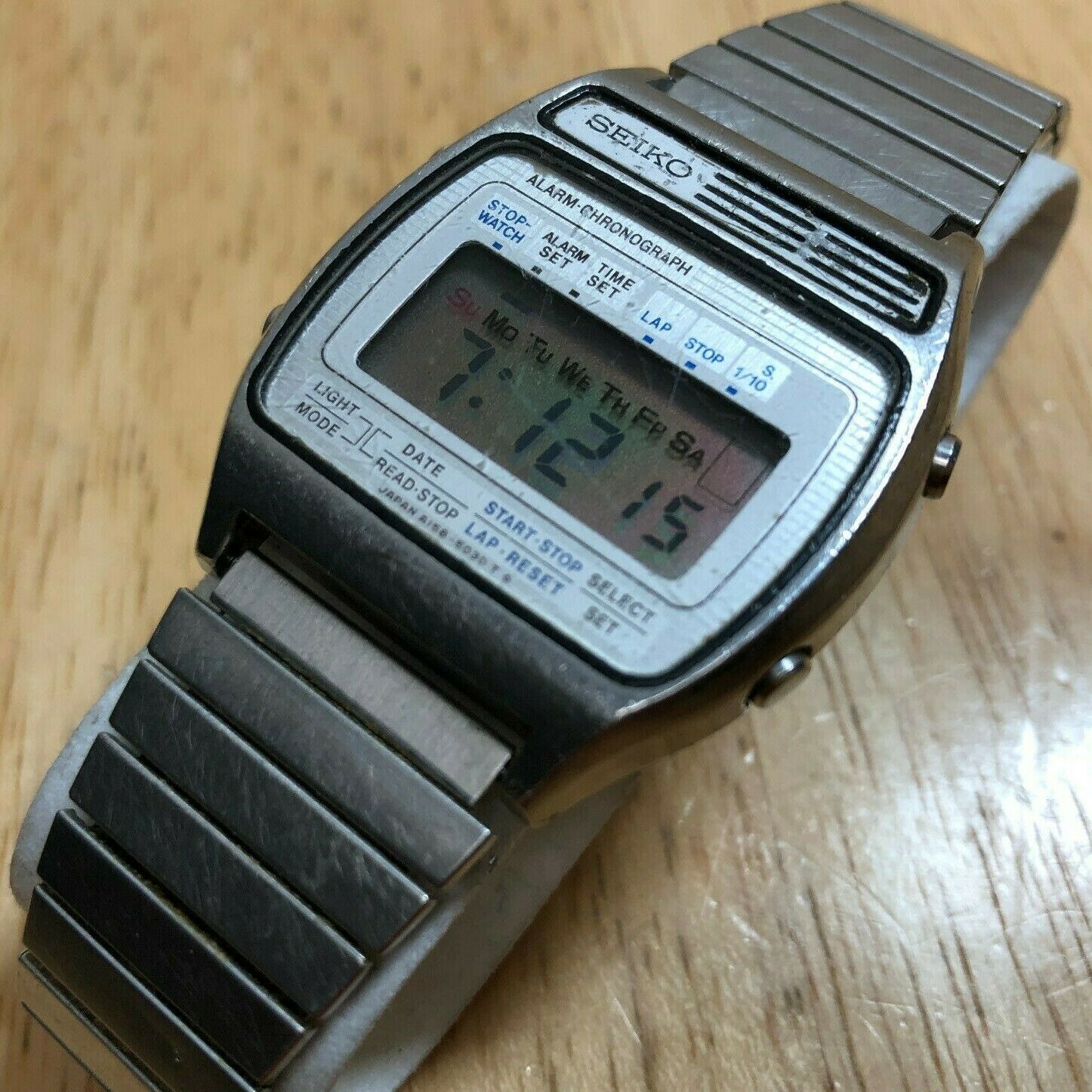 Vintage Seiko A158-5059 Mens Digital Quartz Alarm Chrono Watch Hours~New Battery |