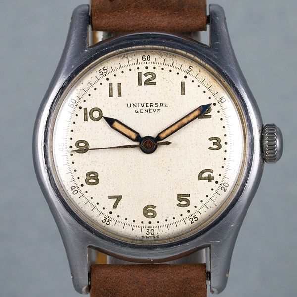 FS: 1950's Universal Geneve Military Watch Ref: 20503 with Silver Cream ...