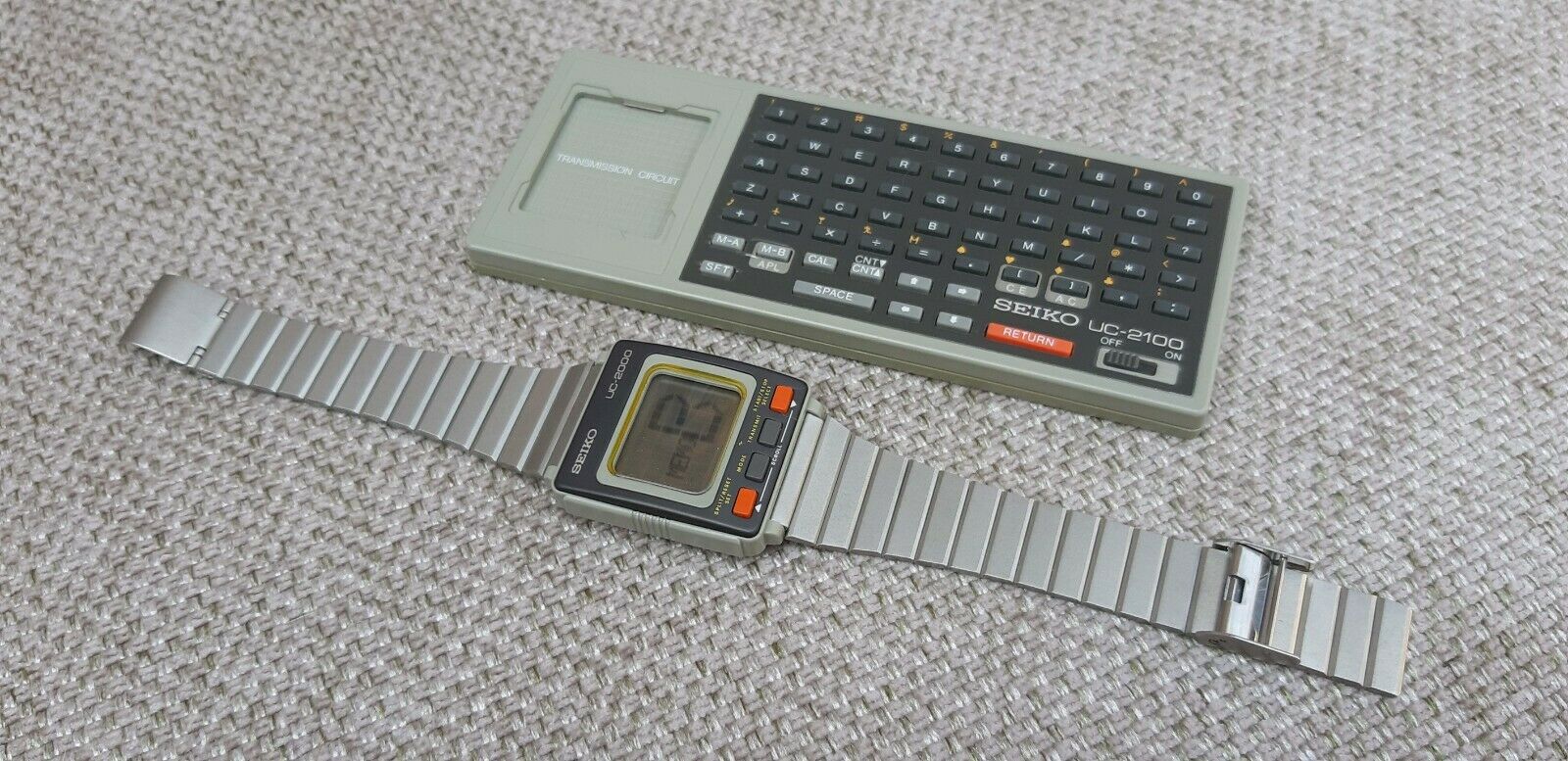 SEIKO UC-2000 キーボード UC2100-（鑑賞用） Vintage SEIKO UC-2000 2100 With Keyboard Watch Wrist Module