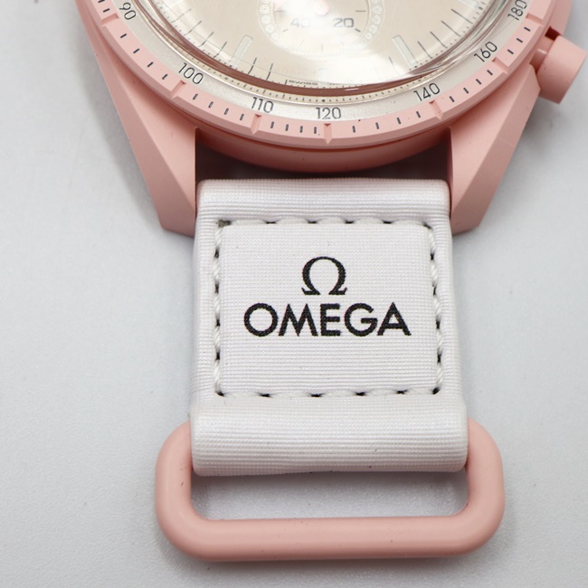 Swatch [Swatch] SO33P100 OMEGA × Swatch Mission to Venus / MISSION TO VENUS  Watch Collaboration Pink White Dial Bioceramic / Velcro Chronograph Small  Second Men's / Men's Brand Present Gift Popular [Used] h | WatchCharts