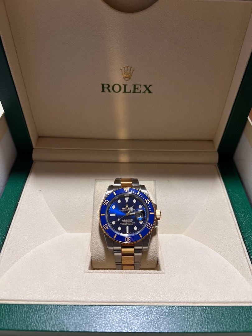 Rolex submariner blue half on sale gold