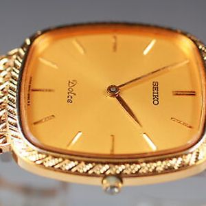 Vintage 1991 [Exc+5] SEIKO DOLCE SACG046 8N40-5040 Men's Gold