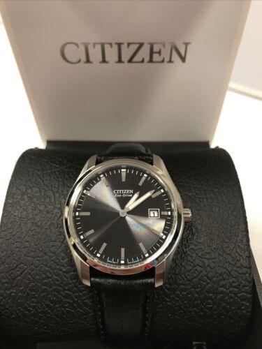 CITIZEN Eco-Drive CORSO Black Leather Men's Watch - AU1040-08E