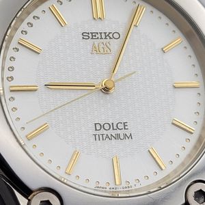 SEIKO DOLCE AGS KINETIC TITANIUM ALLOY 1990 GERALD GENTA STYLE