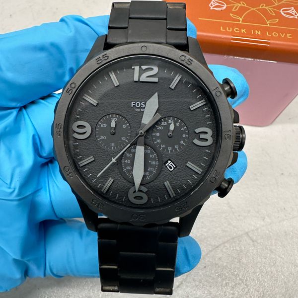 NIBOSI Orologio Cronografo Uomo Quadrante Nero Bracciale Acciaio Inossidabile - Impermeabile E Raffinato - 2