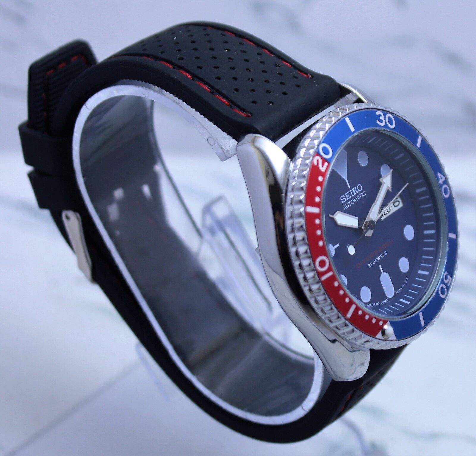 Beautiful Seiko DIVER Automatic 7s26 Blue Dial 21Jewels Men s