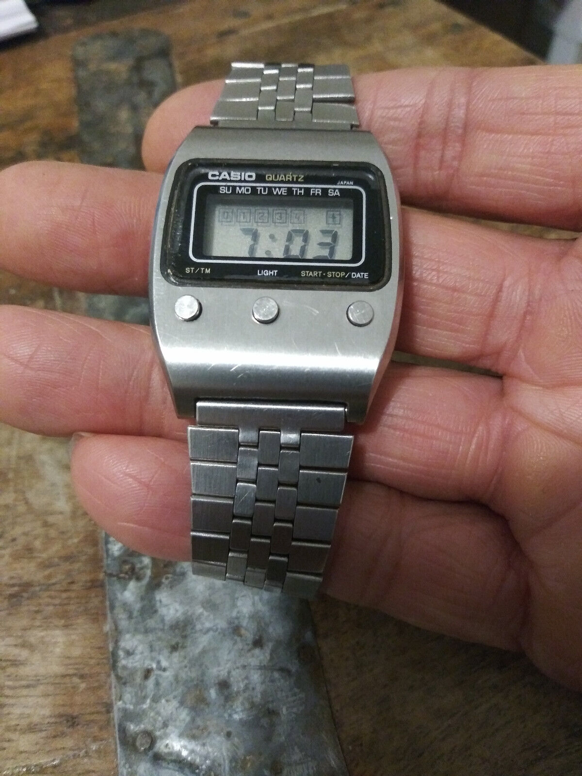 Vintage 1970's Casio 50QS-17 Chronograph LCD Digital Mens Watch