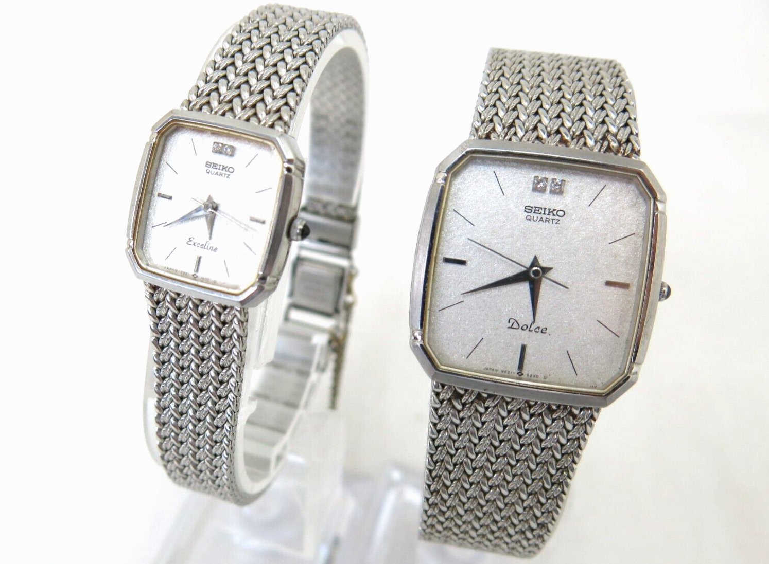 Seiko Dolce 9521-5210 ダイヤ2P 稼働美品 Seiko Dolce Quartz 9521-5210 Mens Watch Authentic / case no.404402