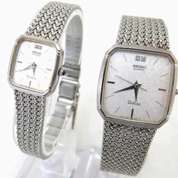 Vintage SEIKO Dolce 9521-5210 + SEIKO Exceline 7321-5910 Pair