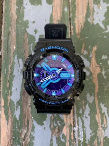 CASIO G SHOCK 5146 GA 110HC BLACK PURPLE BLUE VERY NICE Working WatchCharts