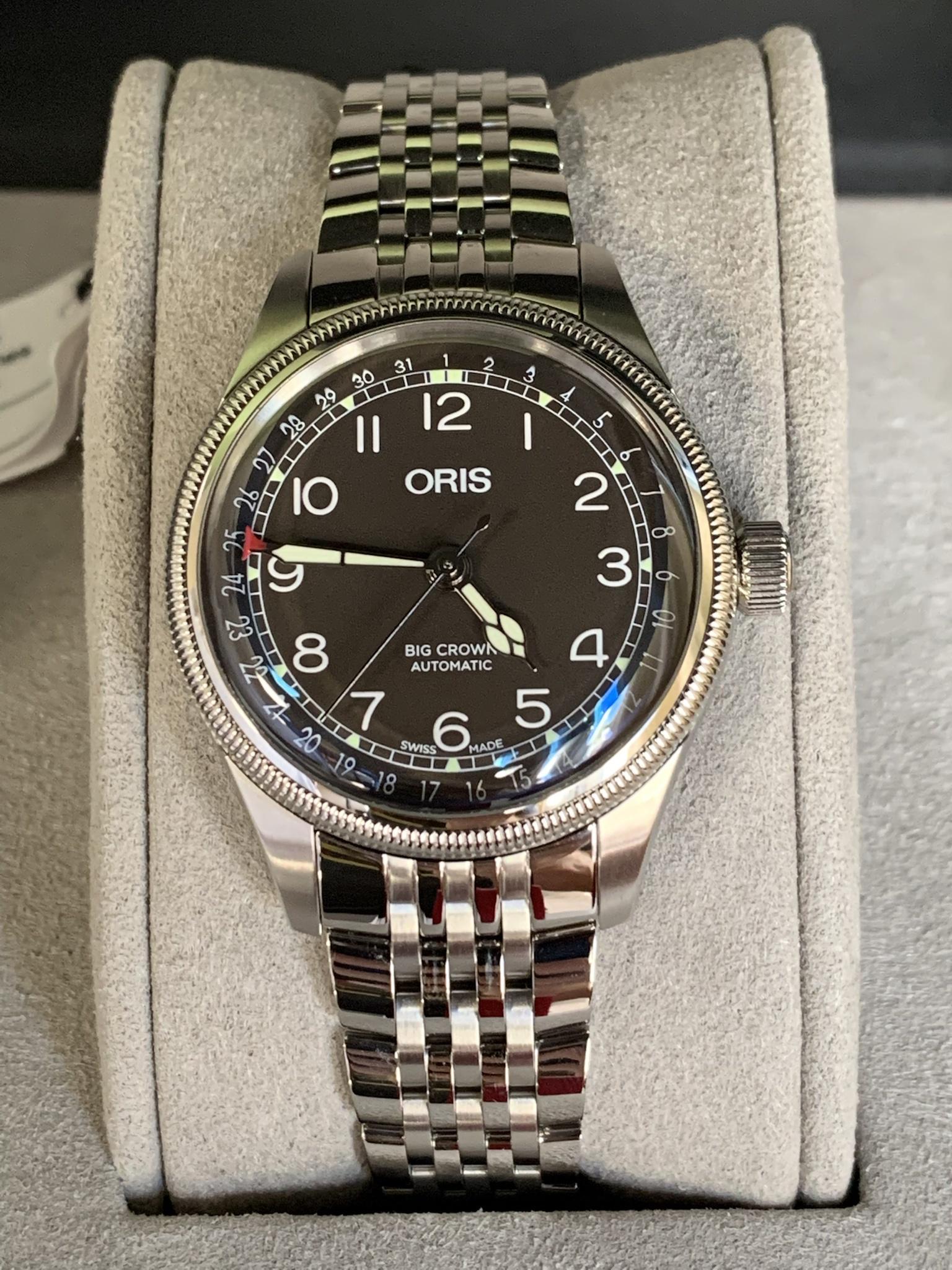 Oris big crown discount pointer date black