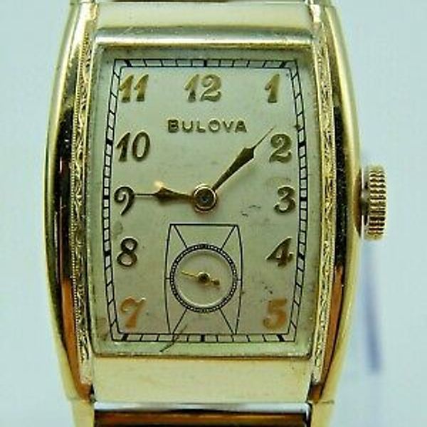 Montre Bracelet Vintage Château Cadillac 14k RGP Art Déco Dames, Mouvement Suisse 6 Rubis