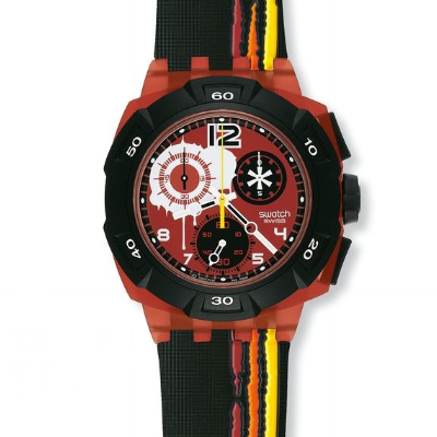 Swatch Swatch Reddish Black Chronograph Men's Watch Watch SUKR100