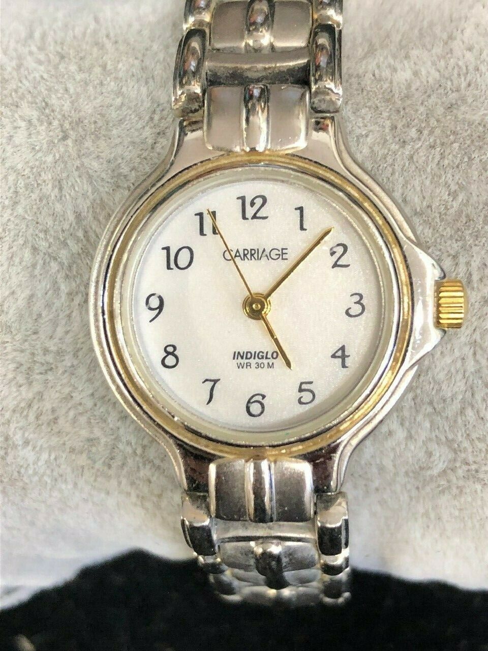 Ladies Timex Carriage Indiglo WR 30M Silver Tone Watch New Battery WatchCharts