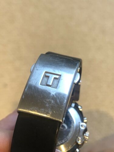 Ladies Tissot T011217A T Race with black silicone strap