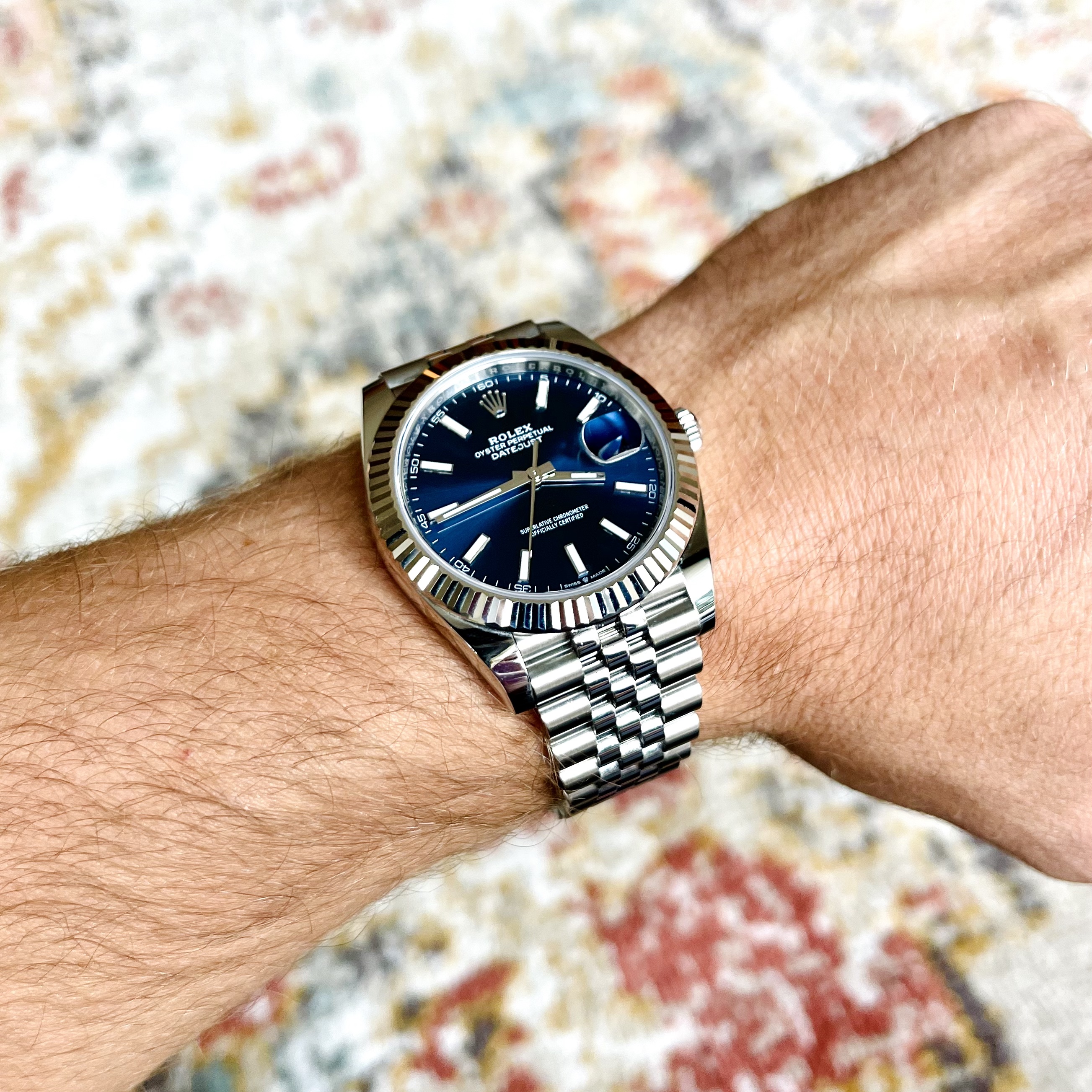 Rolex datejust 41 store blue dial price