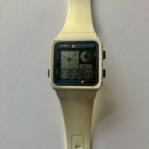 VINTAGE 1989 CASIO AE 20W 588 JAPAN M TWIN GRAPH Men s Watch New