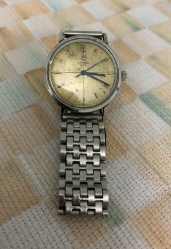 Cadran De Montre Universal Genève Pour Modèle Vanguard 56 - Argenté, Vintage, Occasion