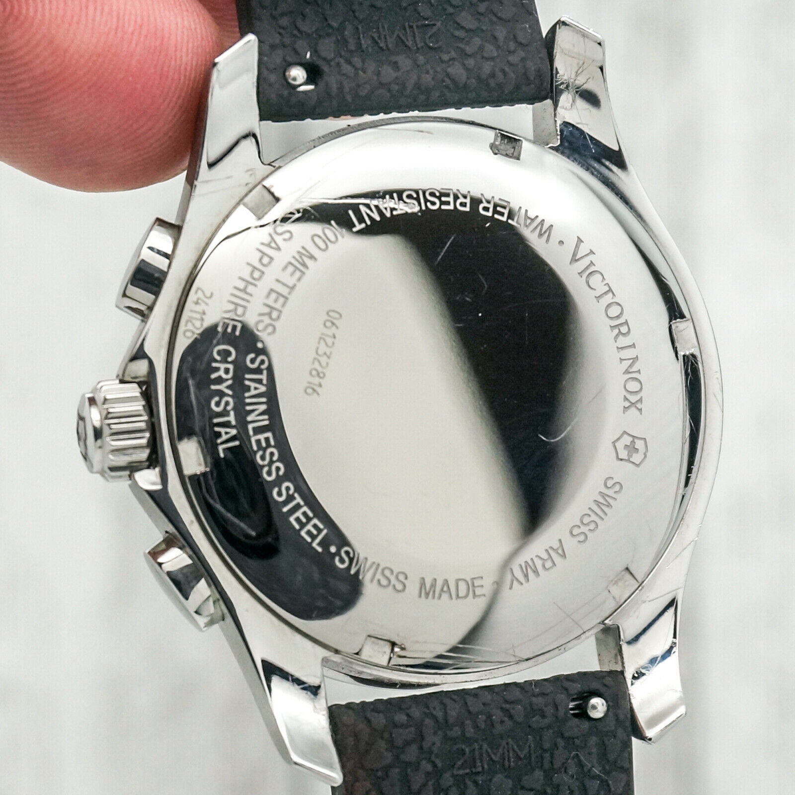 Victorinox Swiss Army Mens Watch 241126 Silver Chronograph Date