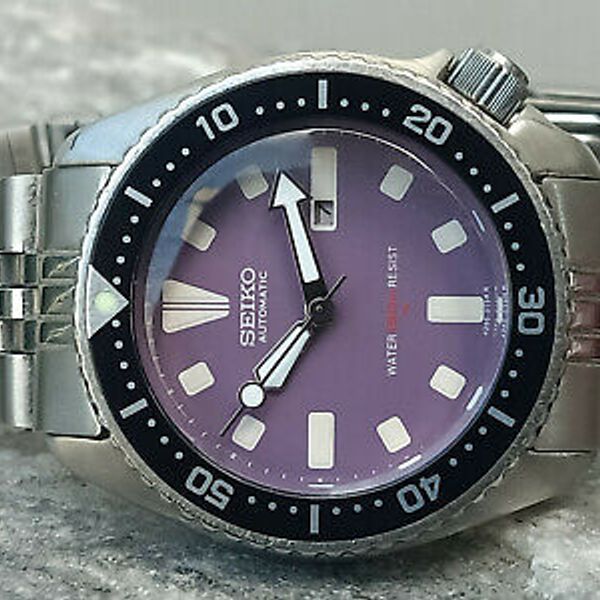 VINTAGE SEIKO DIVER 4205-0150 PURPLE MOD AUTOMATIC UNISEX WATCH S.N ...