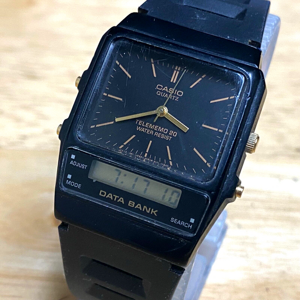 Vintage CASIO AB-10W Data Bank Men Analog Digital Quartz Chrono Watch~New  Batter | WatchCharts Marketplace