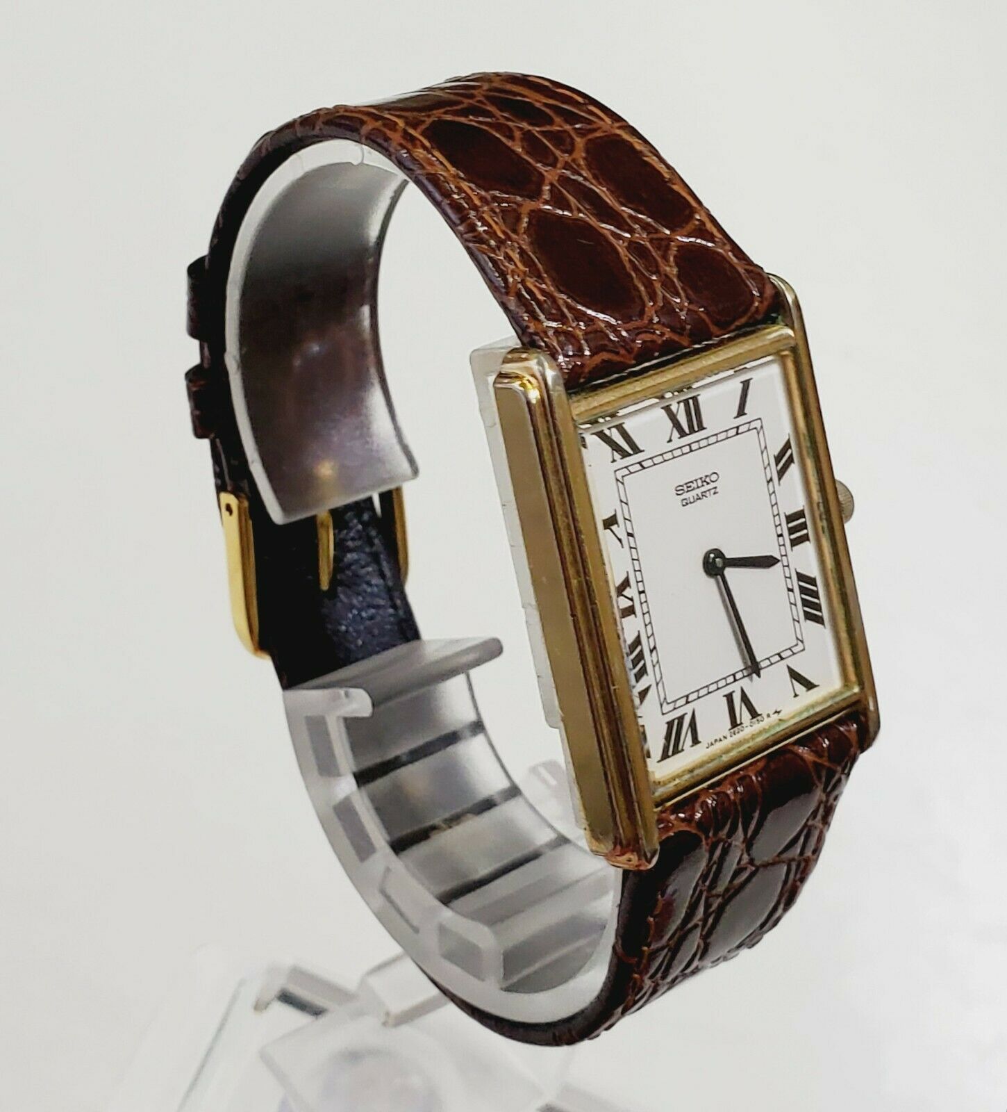 SEIKO TANK 2620-5580 ヴィンテージ 稼働品 美品 Ultra RARE Men's Vintage 1980's Gold Plated Watch SEIKO