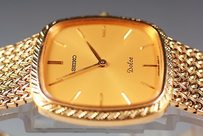vintage SEIKO Dolce 腕時計 8N40-5040 gold ▶️Vintage【N MINT+】 SEIKO Dolce 8N40-5040 Gold Square