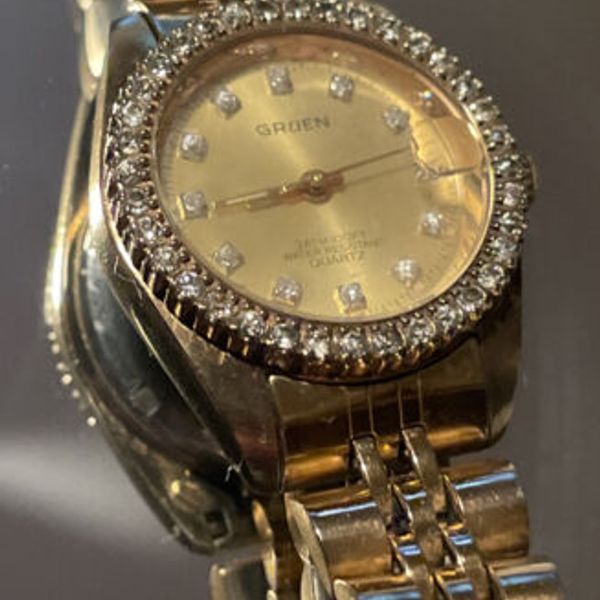 Women’s Gruen Watch 3ATM100FT Water Resistant Quartz Gold Tone UNTESTED