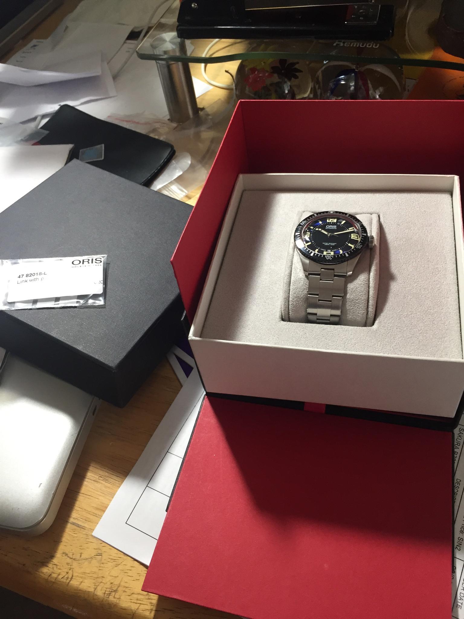 WTS Oris Divers 65 40mm Black and Blue dial on bracelet. REDUCED