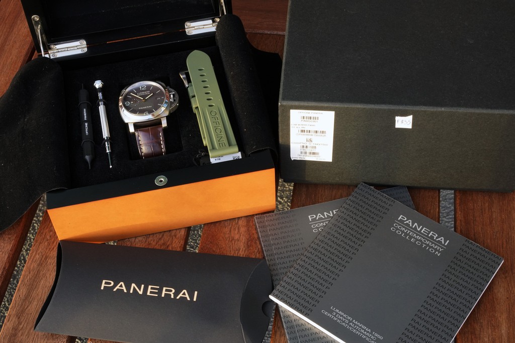 FS Panerai Luminor Marina 1950 PAM 351 44 MM Titanium Gold Hands