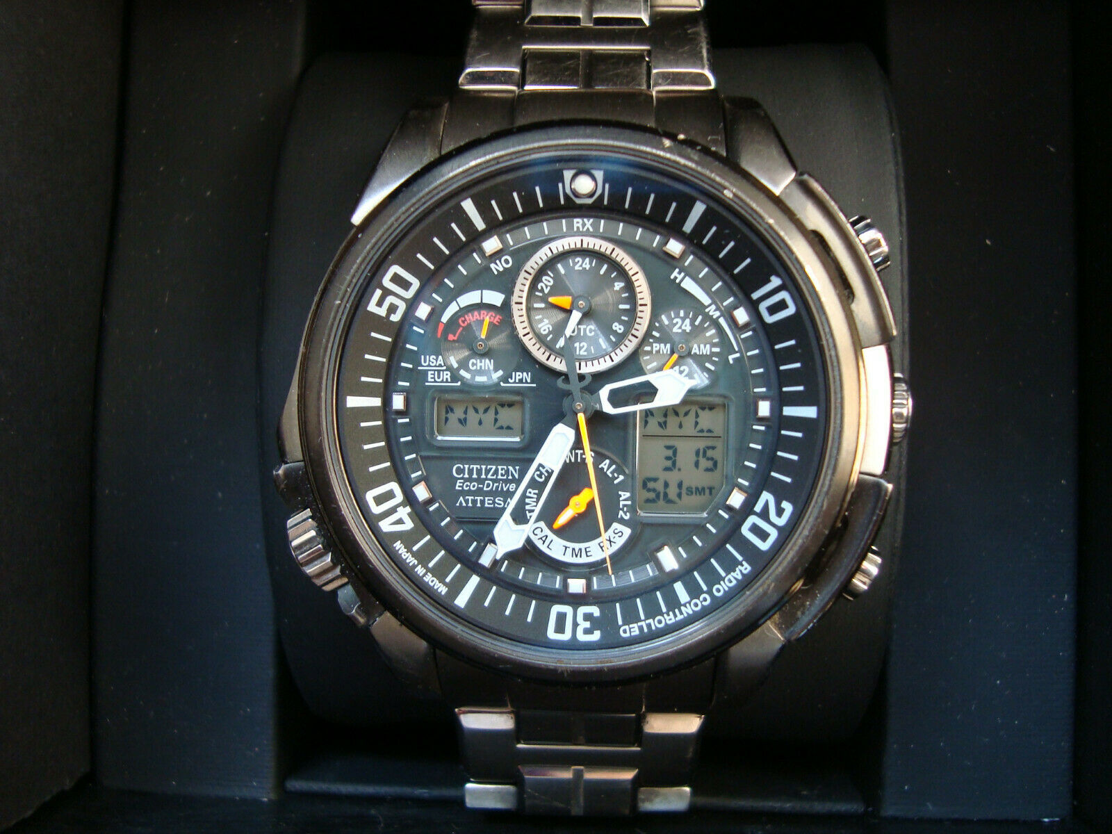 Citizen Attesa Eco Drive Radio Controlled Watch ATV53-2931 SAPPHIRE  TITANIUM | WatchCharts Marketplace