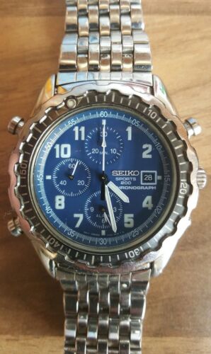 Rare Vintage Seiko 200 Chronograph Blue Diver Watch | WatchCharts