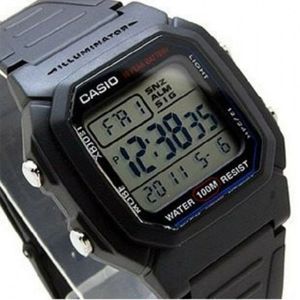 Casio W 800h 1a Men S Kids Black Resin 100m Snooze Alarm Digital Watch W Box Watchcharts