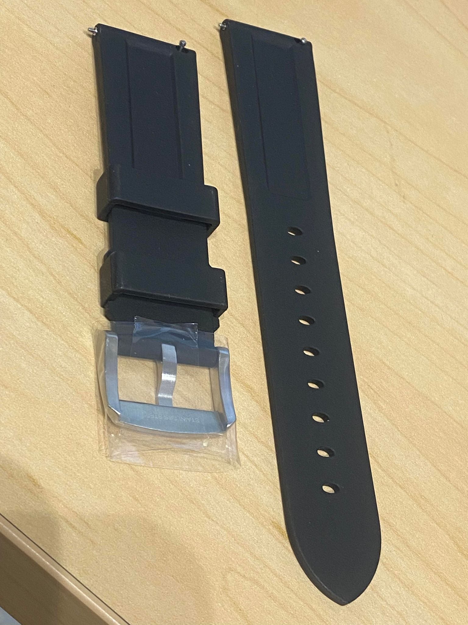 WTS NEW OEM Glycine Rubber Band 22mm Black WatchCharts