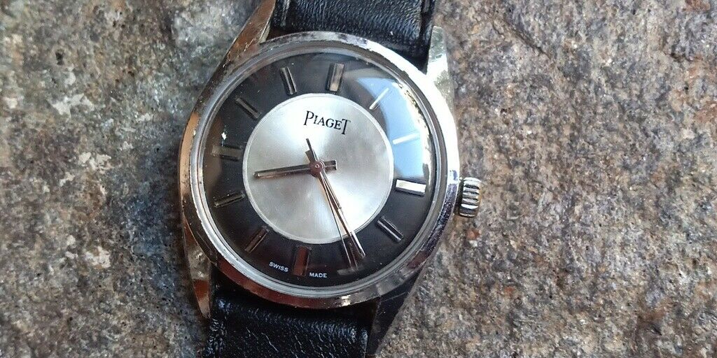 1950s ANTIQUE MENS PIAGET 17 JEWEL SWISS WRISTWATCH WATCH 2 TONE