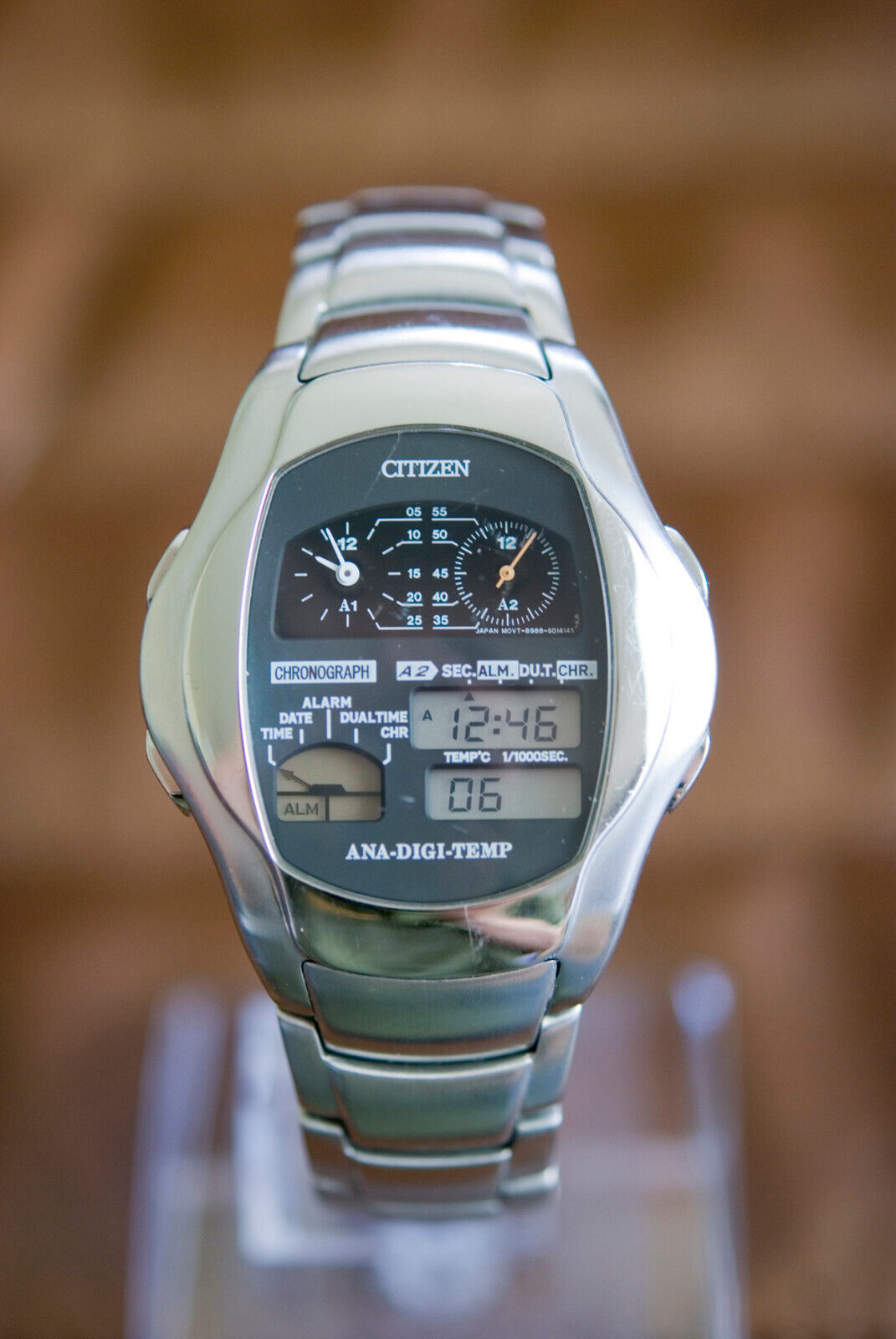 Rare) CITIZEN ANA-DIGI TEMP Watch Alarm Temp Chrono 8989 Rare) CITIZEN ANA-DIGI TEMP Watch Alarm Temp Chrono 8989