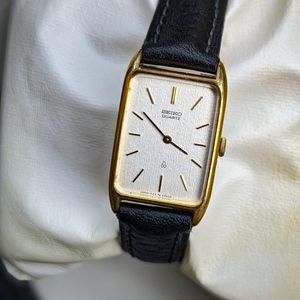 wts] Vintage Seiko 1400-5270 Cream Textured Linen Dial Lady Quartz