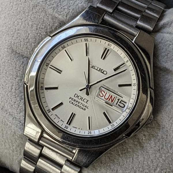 ゆっち　1208 WTS] 1990 Seiko Vintage Watch Model Dolce Perpetual calendar