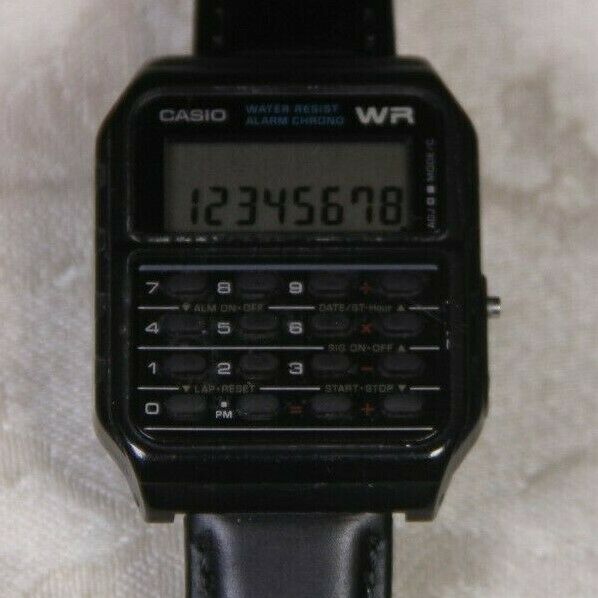 Casio Men S 8 Digit Calculator Leather Band 35mm Watch Ca 53w For Men Watchcharts