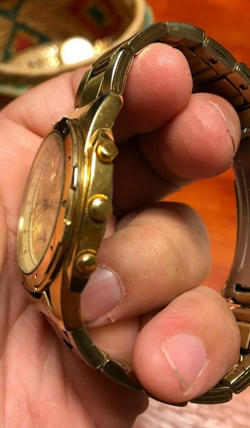 SEIKO CHRONOGRAPH WATER RESIST 50M tT32-6M59 5BAR GOLD