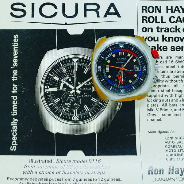 Montre Chronographe Sicura Jogging à Remontage Manuel - À Réparer Ou Pour Pièces, Pour Homme